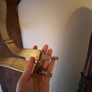 Rough & Tumble gold four stitch macro adjustable crossbody strap